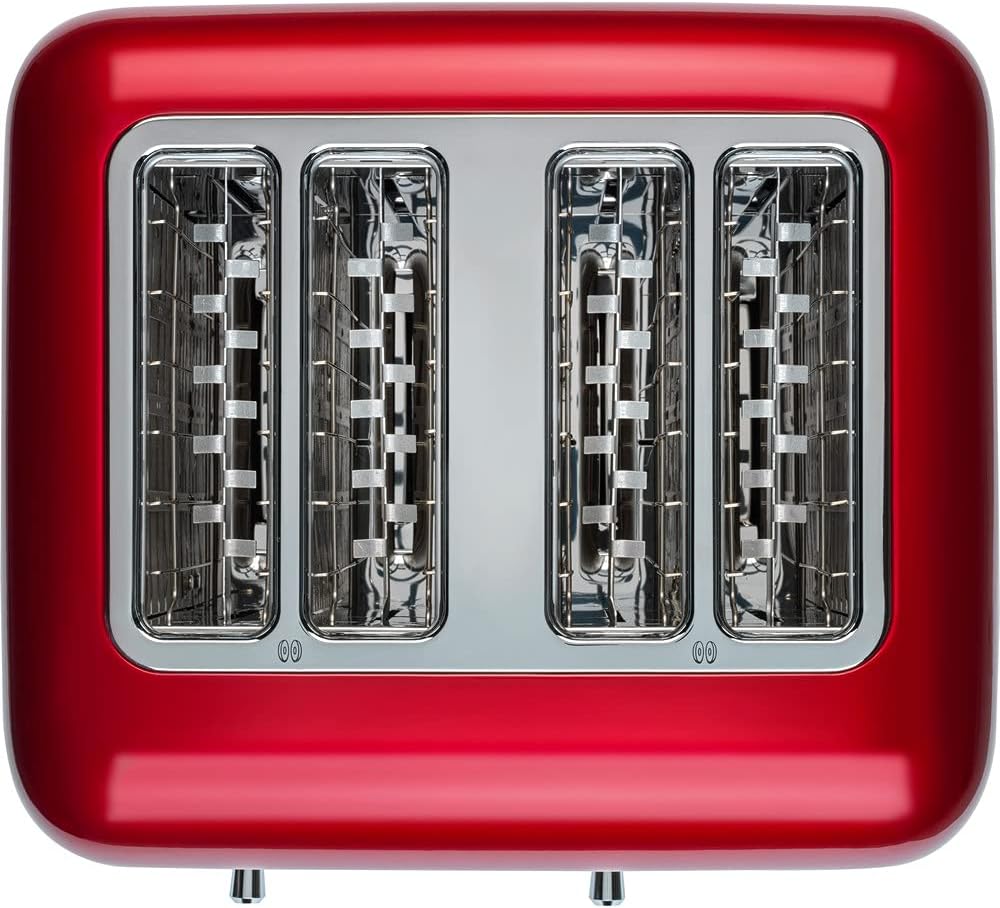 KitchenAid Toaster für 4 Scheiben mit Sandwich-Zange | Artisan | Retro Toast Machine | Verschiedene Funktionen und Bräunungsstufen | Rot