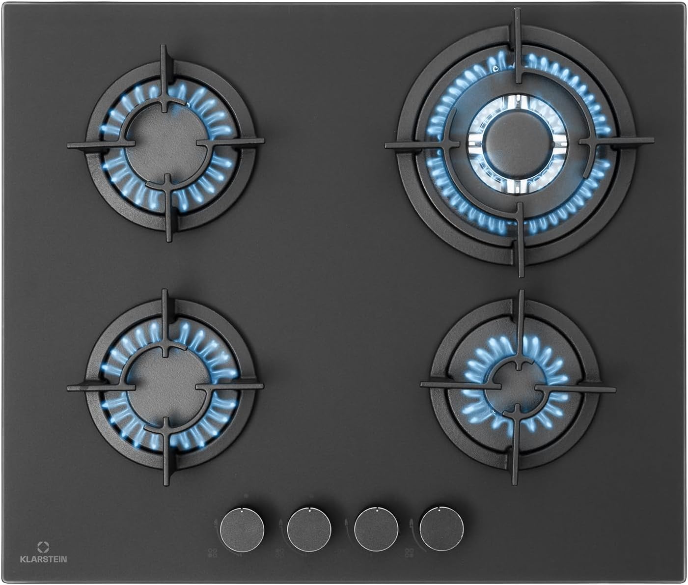 Klarstein Gasherd, Einbau-Gasherd für Propan Gasflasche, Gaskochfeld 4 Flammig, Gasherd für Küche, Camping & Wohnmobil, 8000 W Kochplatte, LPG Gaskocher, Herdplatte für Propangas, Edelstahl Gas-Herd