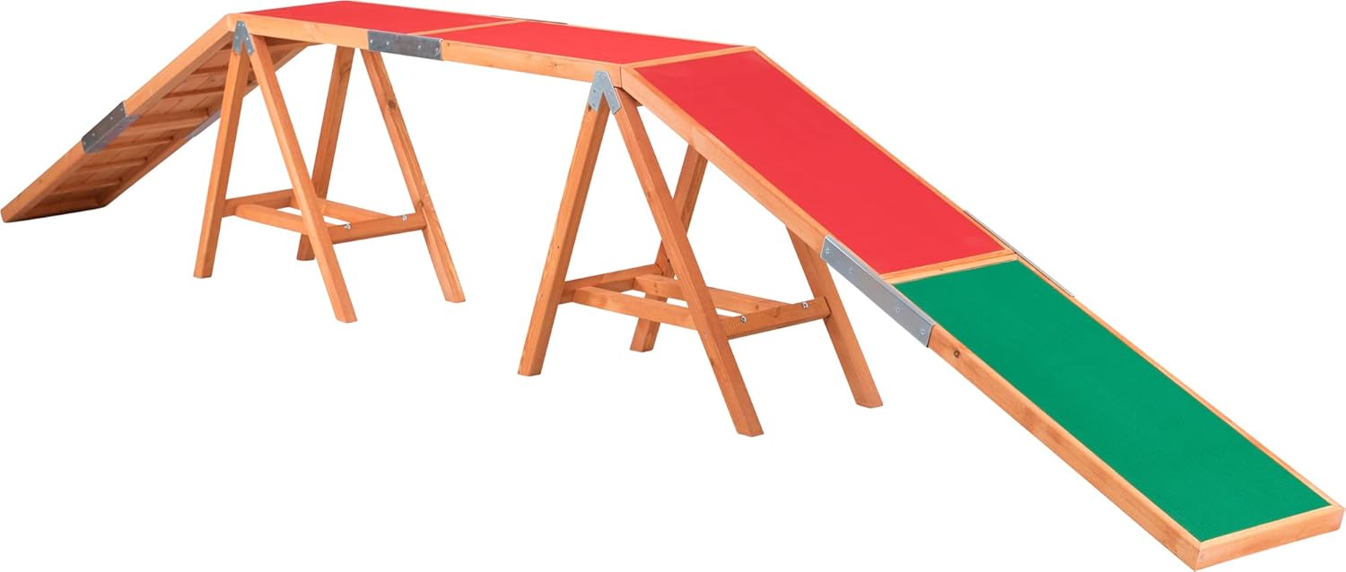 TRIXIE Hunde Agility Steg – Agility-Ausrüstung für Hunde als Laufsteg & Trainingsequipment, wetterfestes Agility-Gerät für Anfänger & Fortgeschrittene, 456 x 64 x 30 cm - 32090