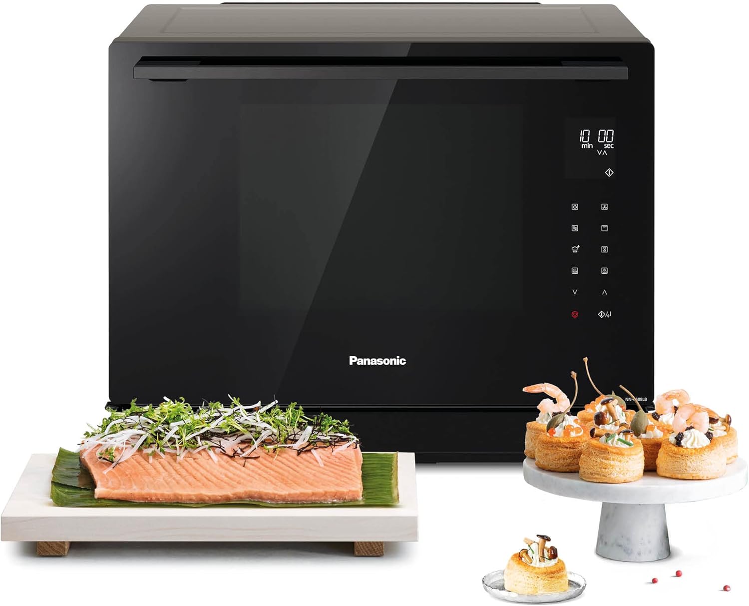 Panasonic NN-CS88LBEPG | 4-in-1-Kombi-Dampfofen, 31 l, Inverter, Drehheizung auf 30-230 °C, Flachgrill 1300 W, Mikrowelle 1000 W, Dampf 1300 W, feste Oberseite, Schwarz — Version FR