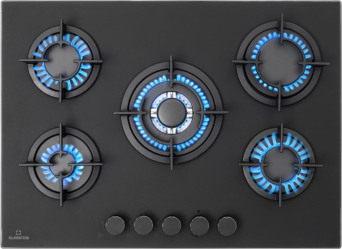 Klarstein Gasherd, Einbau-Gasherd für Propan Gasflasche, Gaskochfeld 4 Flammig, Gasherd für Küche, Camping & Wohnmobil, 8000 W Kochplatte, LPG Gaskocher, Herdplatte für Propangas, Edelstahl Gas-Herd