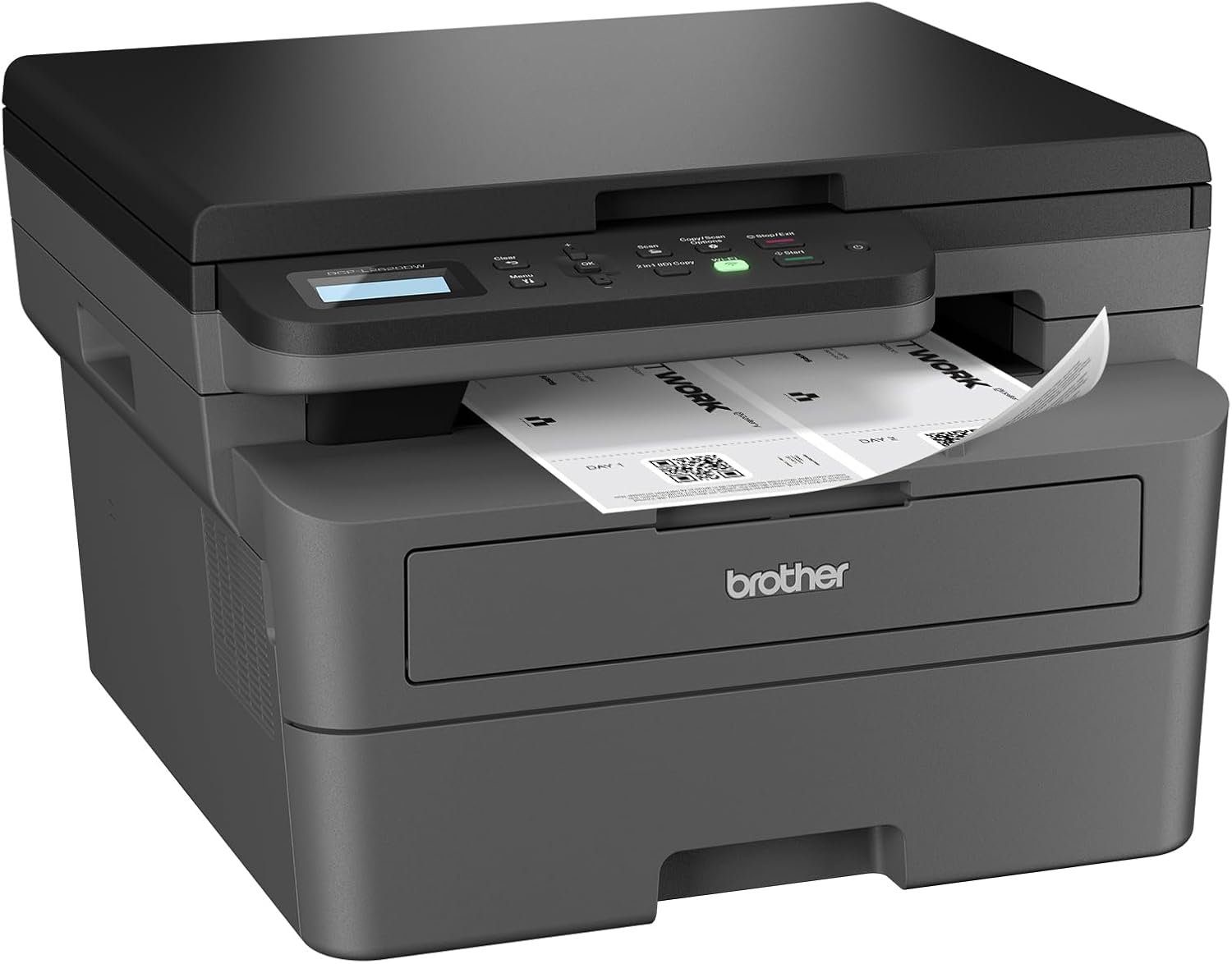 Brother DCP-L2620DW 3-in-1 Monochrom-Laser-Multifunktionsdrucker, 32 ppm, automatischer Duplexdruck, 2-zeiliges LCD-Bedienfeld, USB und 5 GHz WLAN
