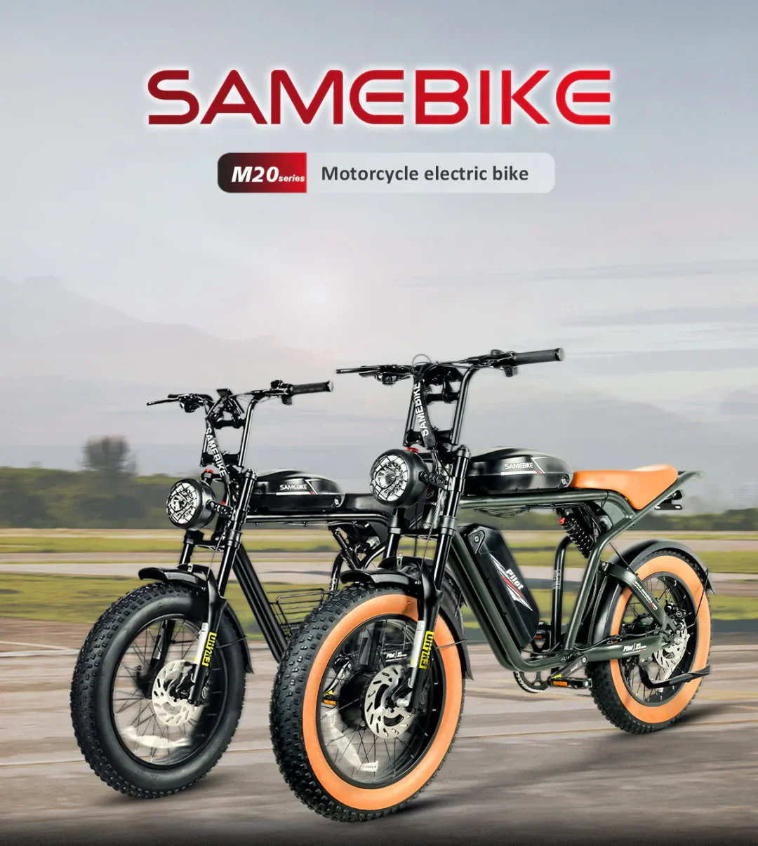 SAMEBIKE M20-III E-Motorrad, 48V 36Ah, 2000W Motor, 60 km/h