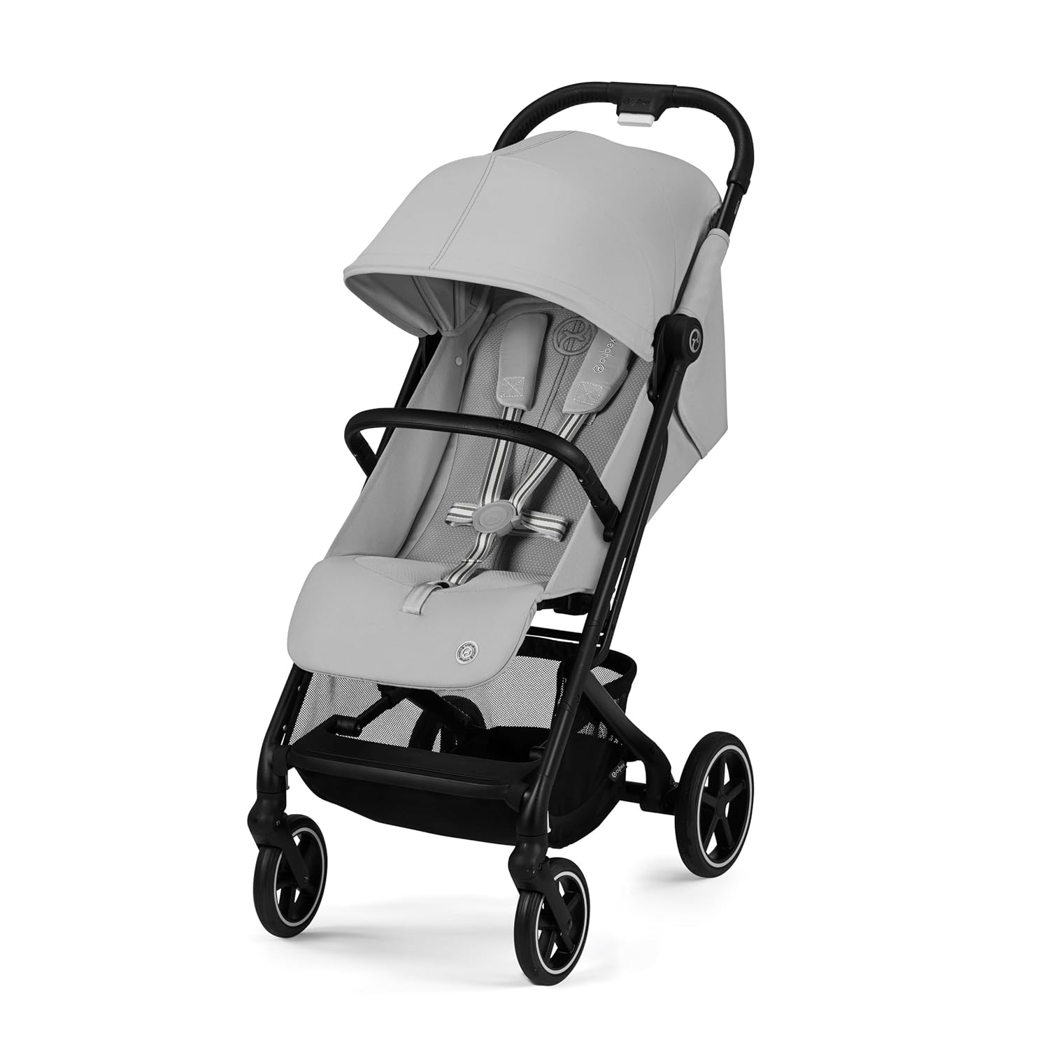 Cybex Gold Kinderwagen Beezy mit One-Pull Harness, Ab Geburt bis ca. 4 Jahre (max. 22 kg), Kompakt und ergonomisch, Magic Black (Schwarz mit schwarzem Rahmen)