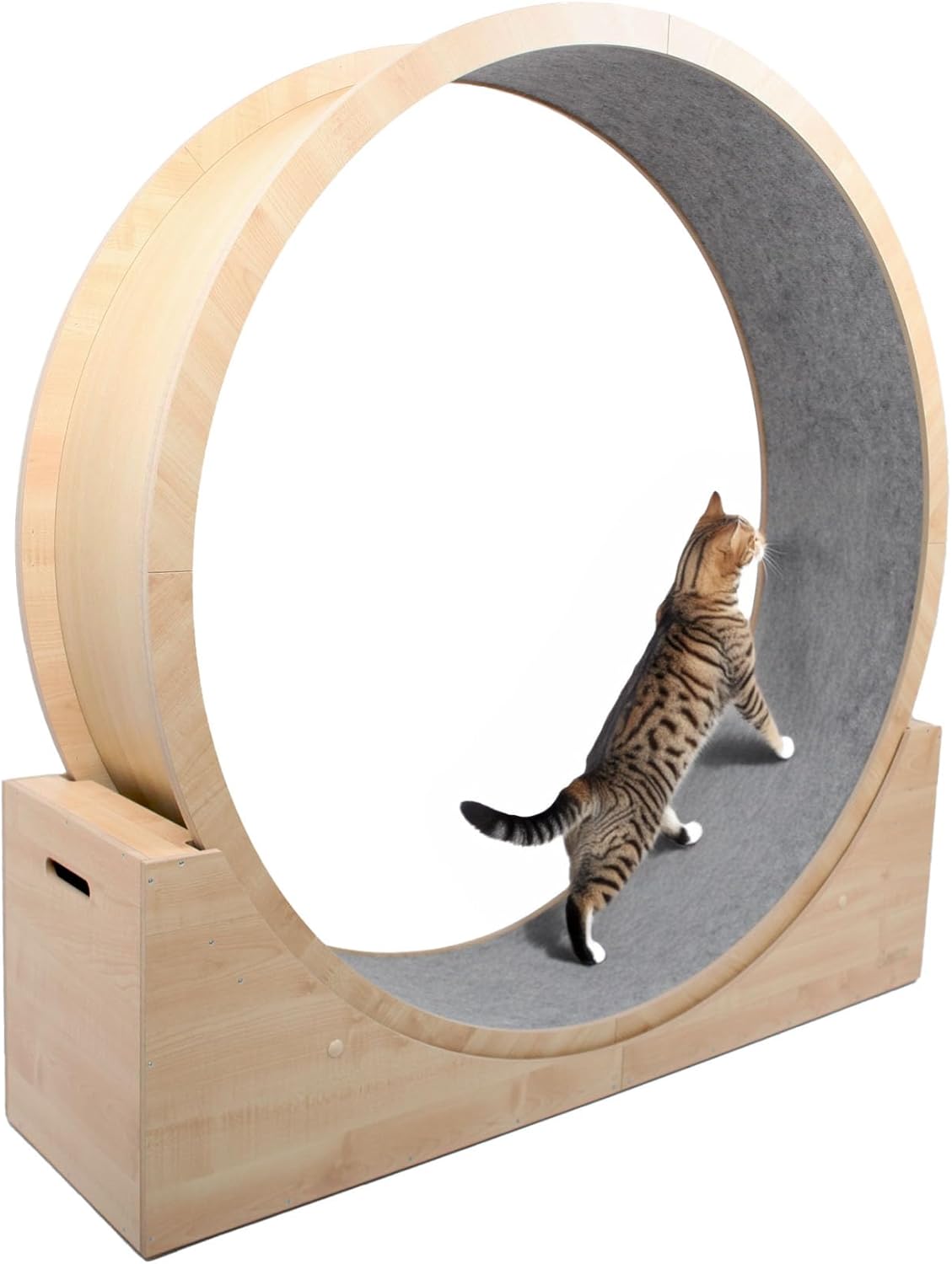 Elmato Katzenlaufrad Simba L & XXL ca. 120 cm / 140 cm in weiß/beige & grau/meliert (beige, 120 cm)