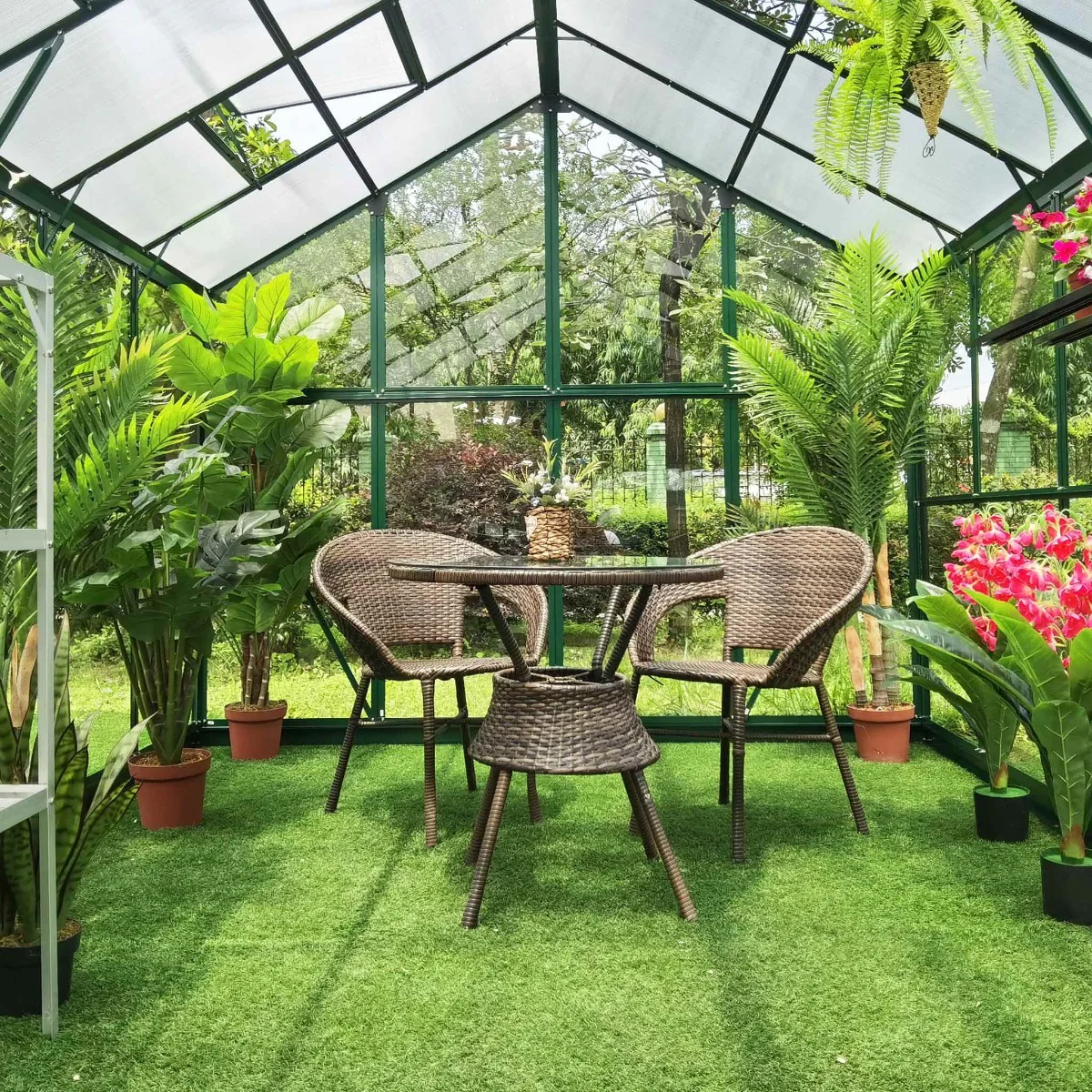 Metalcraft Gewchshaus, 14,4m, 4mm Sicherheitsglas, grün