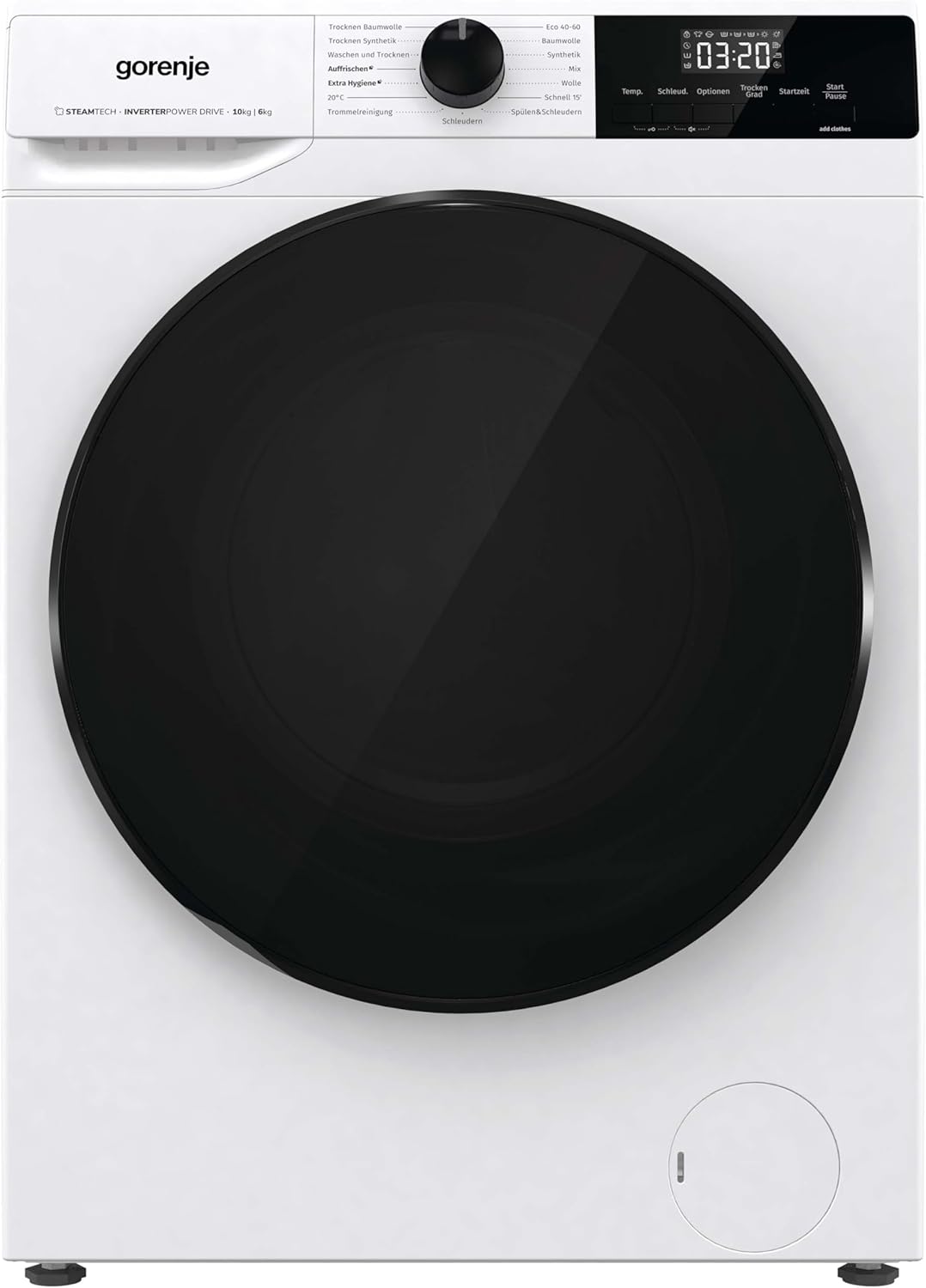 Gorenje WDAM 854 AP Waschtrockner mit Dampffunktion / 8 kg / 1400 U / 15 Programme/Aqua Stop/Inverter PowerDrive Motor/Kindersicherung/QuickDry/weiß