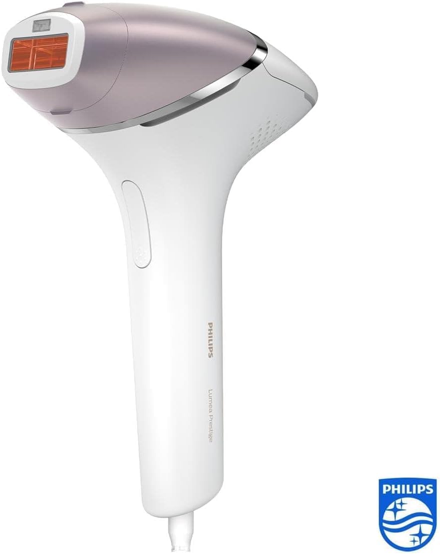Philips Lumea IPL Haarentfernungsgerät 8000 Series – Haarentfernungsgerät mit SenseIQ Technologie, 4 Aufsätze und Satin Compact Korrekturtrimmer (Modell BRI949/00)