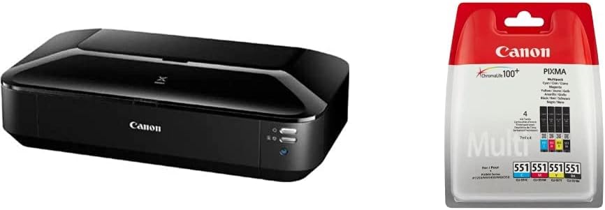 Canon PIXMA iX6850 Drucker Farbtintenstrahl Multifunktionsgerät DIN A3+ (Bürodrucker, Fotodruck, Textdruck, 9.600 x 2.400 DPI, WiFi, WLAN, USB, 5 Separate Tinten, Direktdruck, Print App) schwarz