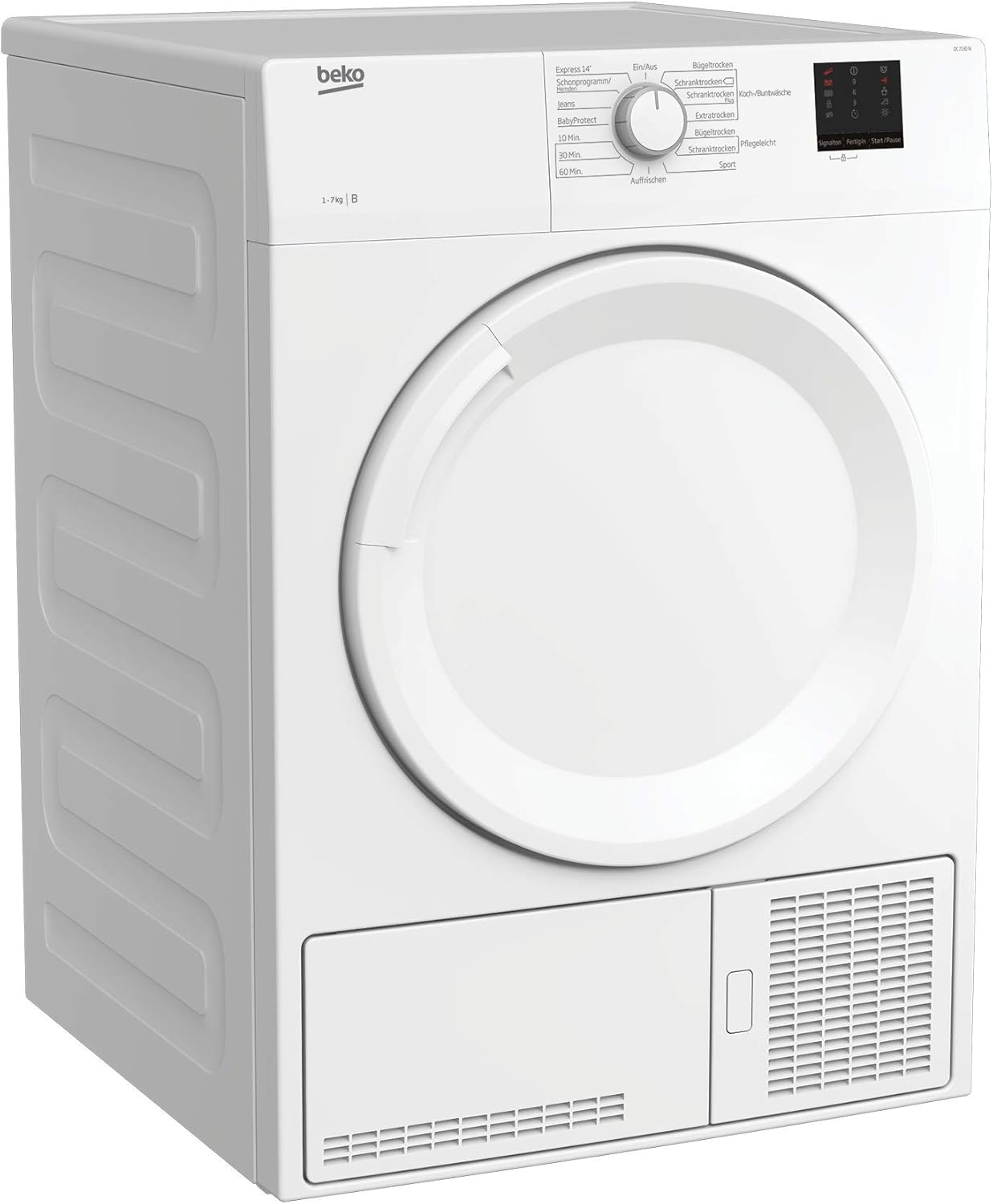 Beko DC 7130 N b100 Kondenstrockner, 7 kg, Elektronische Feuchtemessung, Automatischer Knitterschutz, AquaWave-Schontrommel, 15 Programme, Express Programm