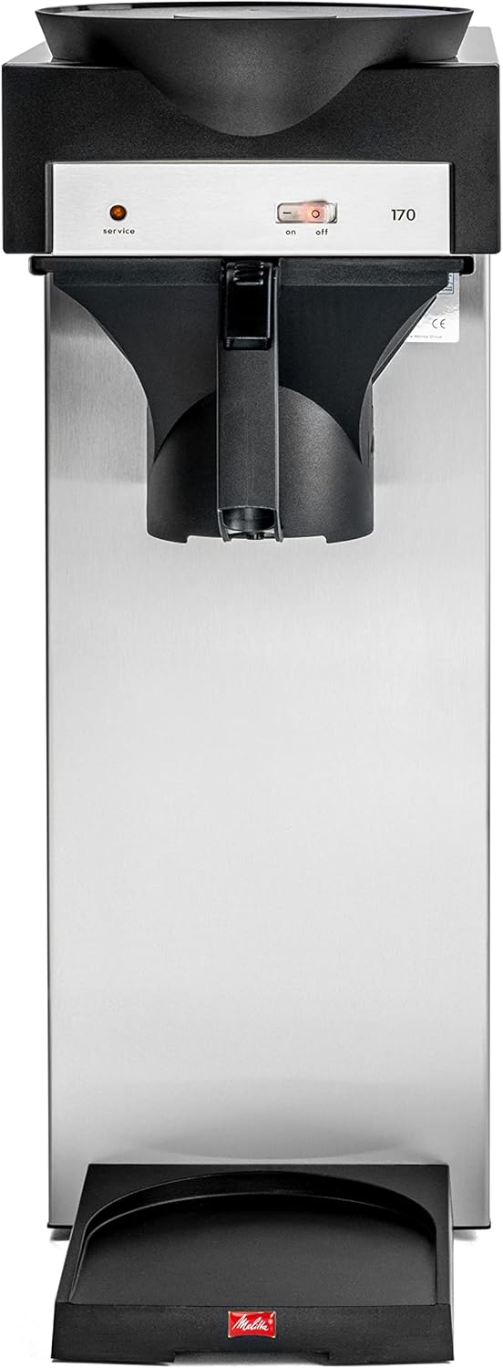 Melitta 20348 Filterkaffeemaschine mit Glaskanne, 1,8 l, Warmhalteplatte, 17M, Edelstahl/Schwarz ,