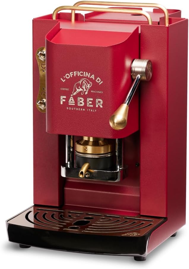 Faber PRO Total Deluxe Kaffeemaschine aus Messing, 44 mm Ese Papier, 1.3 liters, (Weiß)