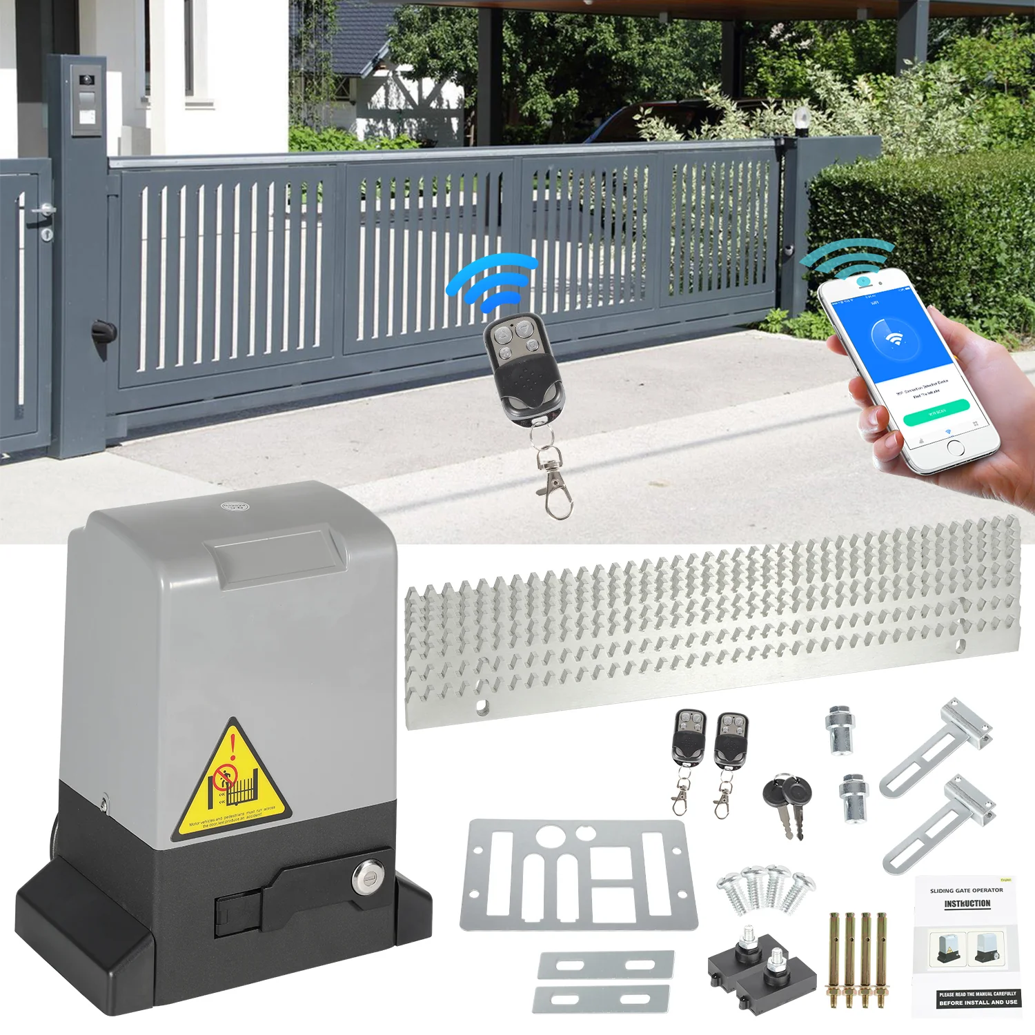 Sonnewelt Schiebetorantrieb Garagentorantrieb mit App-Steuerung 370W/550W