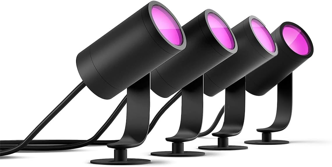 Philips Hue White & Color Ambiance Lily Gartenspot [nur Erweiterung], erfordert Hue Bridge + Base Kit (separat erhältlich), funktioniert mit Alexa, Google Assistant und Apple Homekit