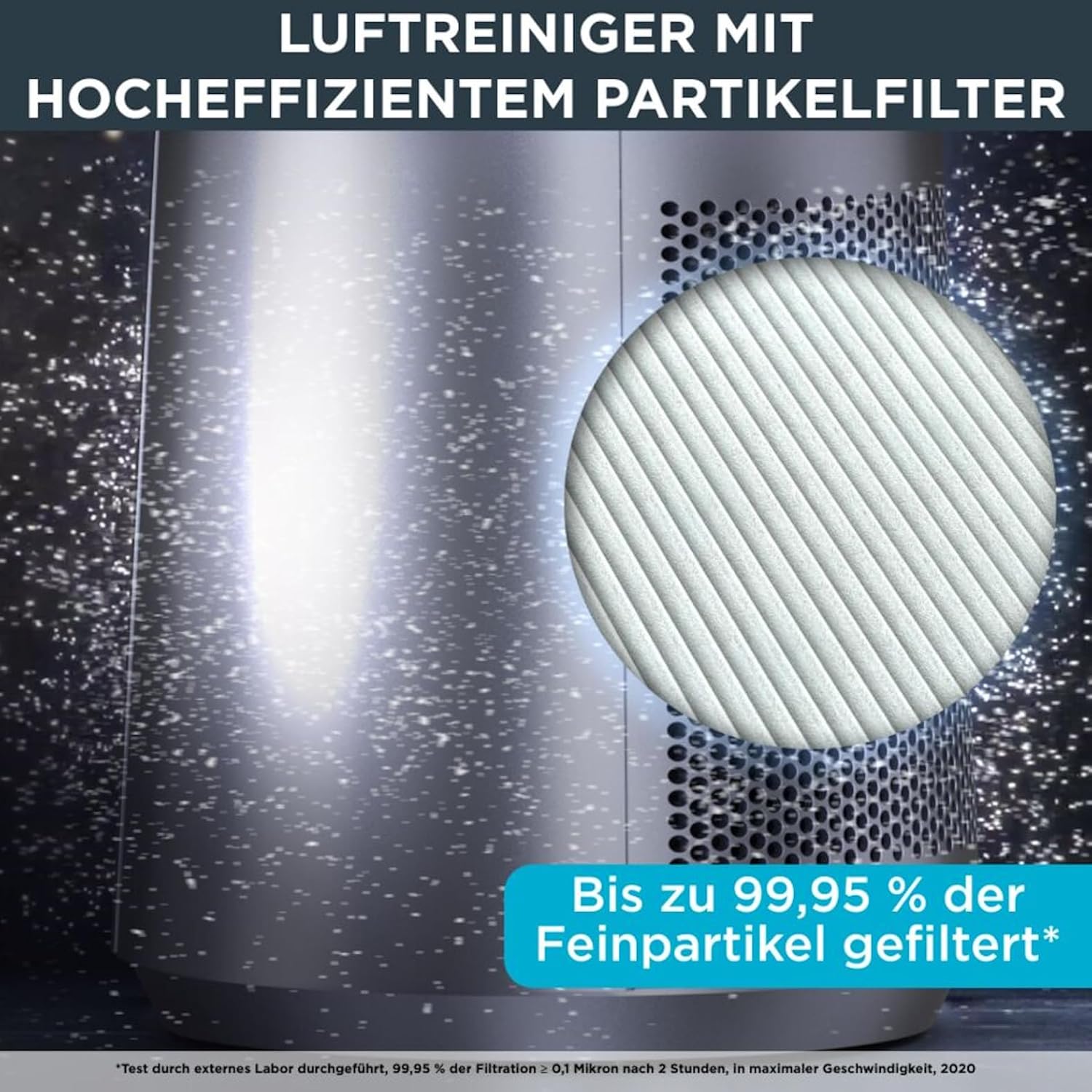 Rowenta QU5062 Eclipse 3in1 Luftreiniger, Heizlüfter, Ventilator, filtert 99,9% der Partikel, für 30 m2 Raumgröße, schnelle Heizung bis zu 35°C, automatischer Tag- und Nachtmodus, Schwarz/Grau