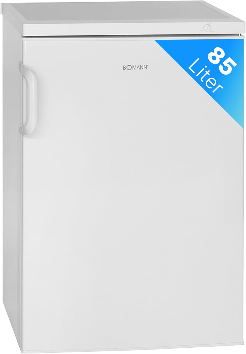 Bomann Gefrierschrank 85L Nutzinhalt, Gefrierschrank klein mit 3 Schubladen, wechselbarer Türanschlag, Freezer mit 4 Sterne-Kennzeichnung, leise & effizient, nur 131 kWh/Jahr - GS 2196.1 weiß