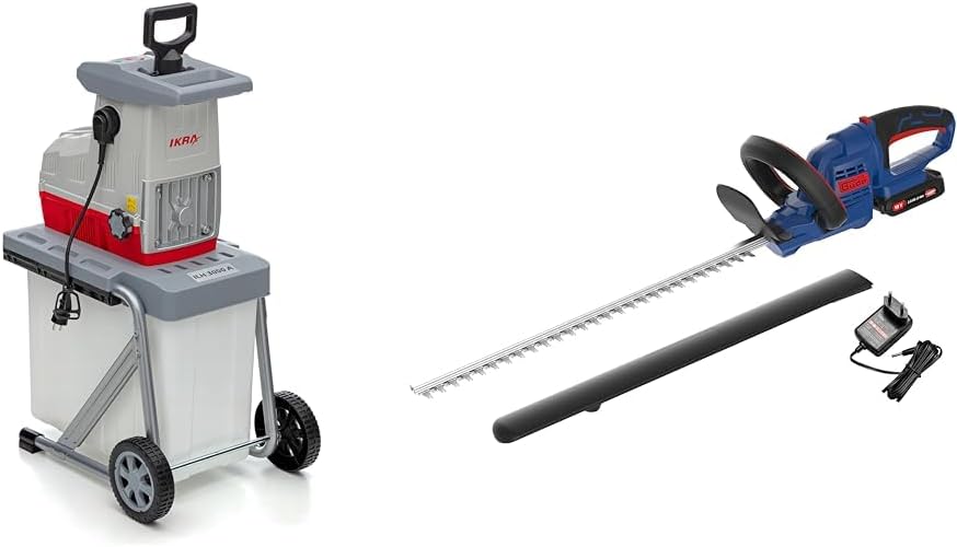 IKRA 81002880 Elektro Gartenhäcksler Walzenhäcksler ILH 3000 A, leise robust wartungsarm, Starke 3.000 Watt, Aststärke bis 44mm, 230 V