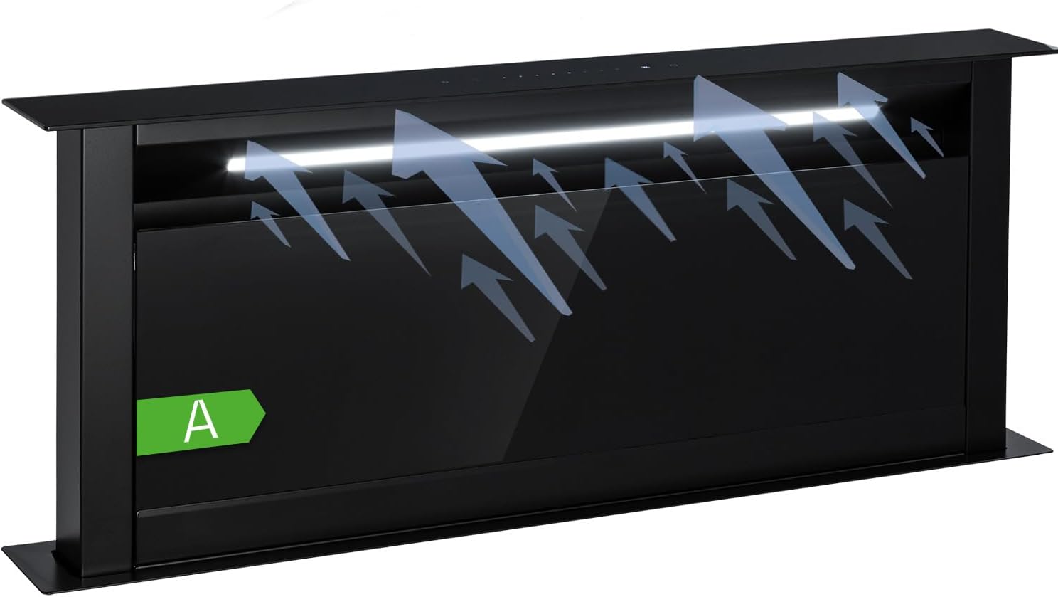 Klarstein Downdraft-Dunstabzugshaube, Versenkbare Abzugshaube, Leise Dunstabzugshauben mit Filter, Dunstabzugshaube 60cm, Umluft/Abluft Dunsthaube mit 10 Stufen, Dunstabzug 576 m³/h Luftstrom