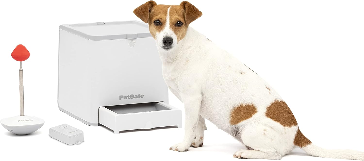 PetSafe Teach und Treat Ferngesteuerter Belohnungstrainer für Hunde, Training und Positive Verstrkung, 4 D Batterien ntig, Grau