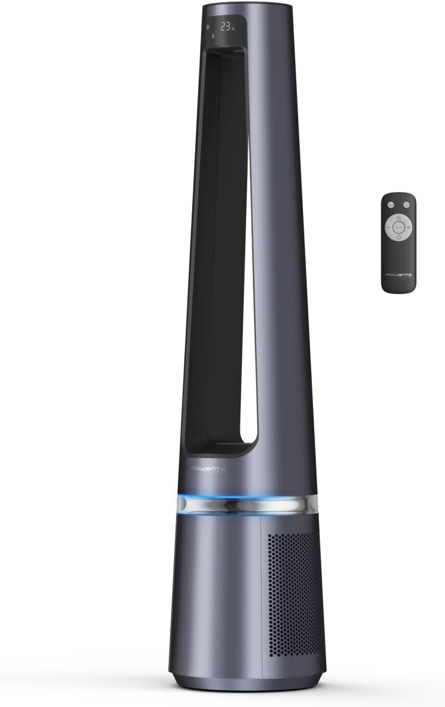 Rowenta QU5062 Eclipse 3in1 Luftreiniger, Heizlüfter, Ventilator, filtert 99,9% der Partikel, für 30 m2 Raumgröße, schnelle Heizung bis zu 35°C, automatischer Tag- und Nachtmodus, Schwarz/Grau