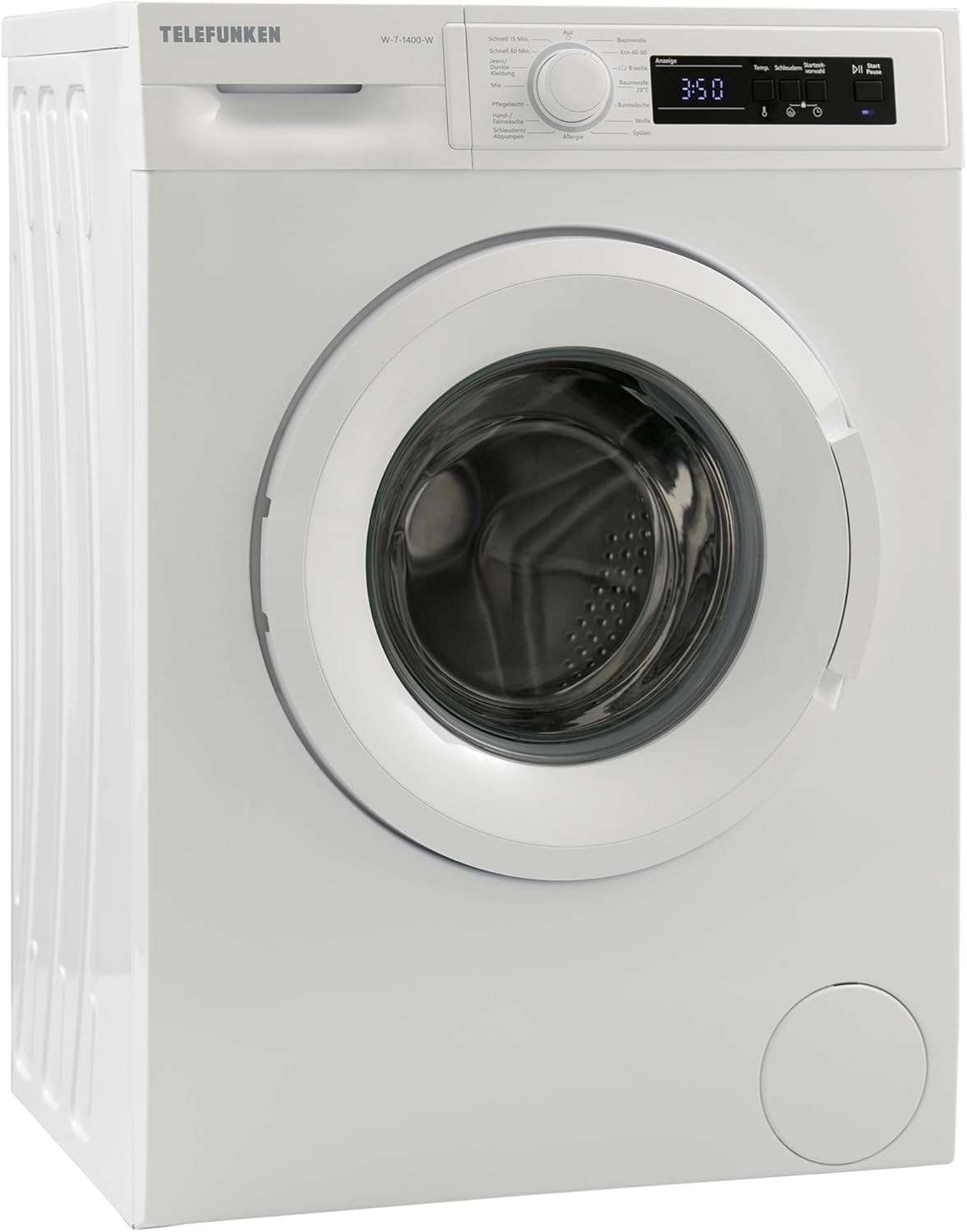 Telefunken W-01-52-W Waschmaschine (5 kg / 1000 U/Min) mit Mengenautomatik und Überlaufschutz / 15 Programme/Startzeitvorwahl/weiß