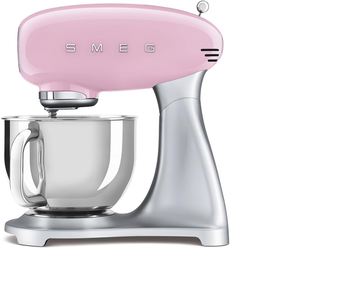 Smeg, SMF02PKEU Küchenmaschine, 10 Geschwindigkeitsstufen, Planetenrührwerk, Sicherheitsabschaltung, 2 Rührbesen, Kugelgriff aus Edelstahl, 800 W, Rose