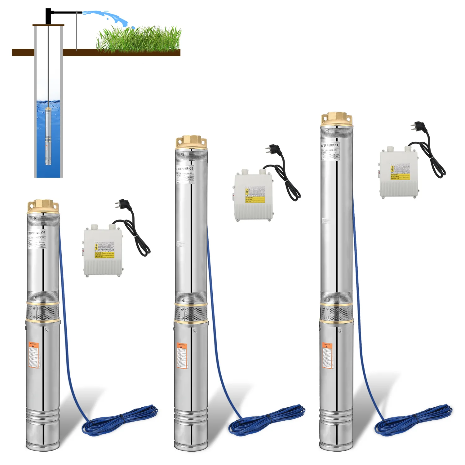 Sonnewelt Tiefbrunnenpumpe für Gartenbewsserung Edelstahl