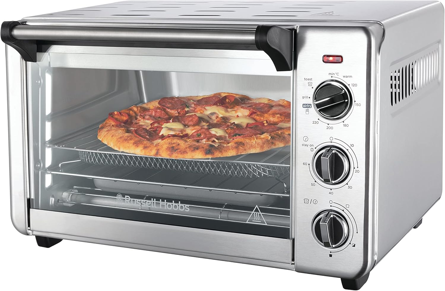 Russell Hobbs Backofen Airfryer [5-in-1: Heiluftfritteuse, Minibackofen, Grill, Toaster, Warmhaltefunktion] Express (20l, Pizza  30cm, inkl. Frittierkorb, Backblech&Grillrost) Umluft- Ofen 26680-56