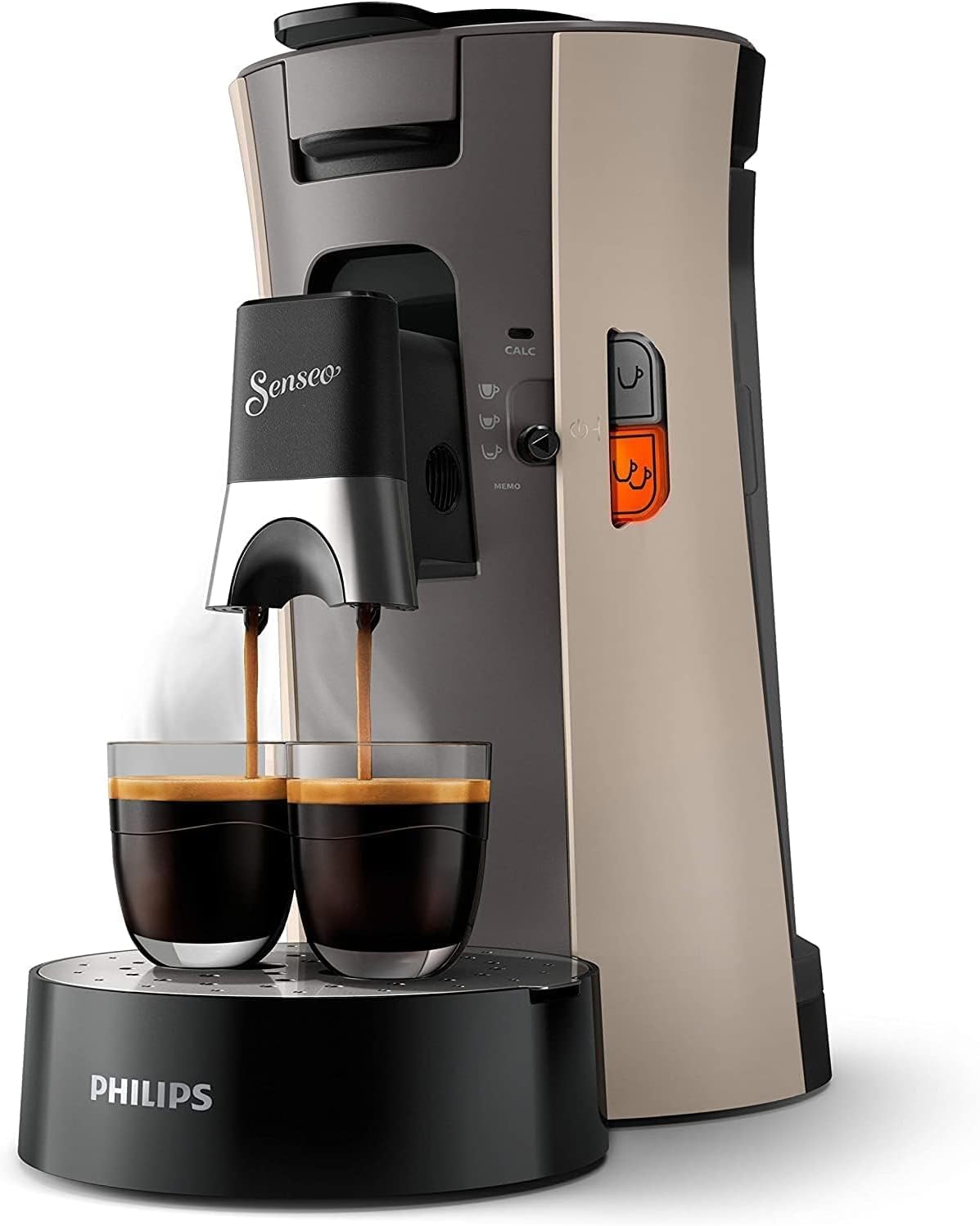 Philips Senseo Select CSA240/20 Kaffeepadmaschine (Kaffeestrkewahl Plus, Memo-Funktion, aus recyceltem Plastik), Schwarz Eco