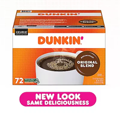 Dunkin' Donuts Medium Roast K-Cup Coffee Pods, Original Blend, 72 ct.