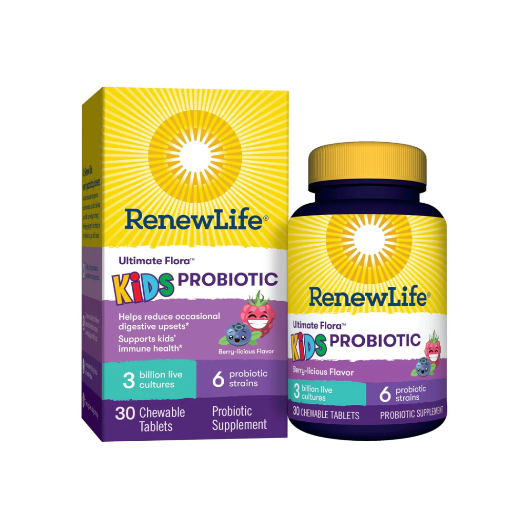 Renew Life, Ultimate Flora, Kids Probiotic, Berry-licious, 3 Billion Live Cultures, 30 Chewable Tablets