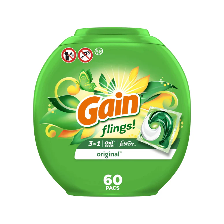 Gain Flings Original Scent HE Compatible Laundry Detergent Soap Pacs