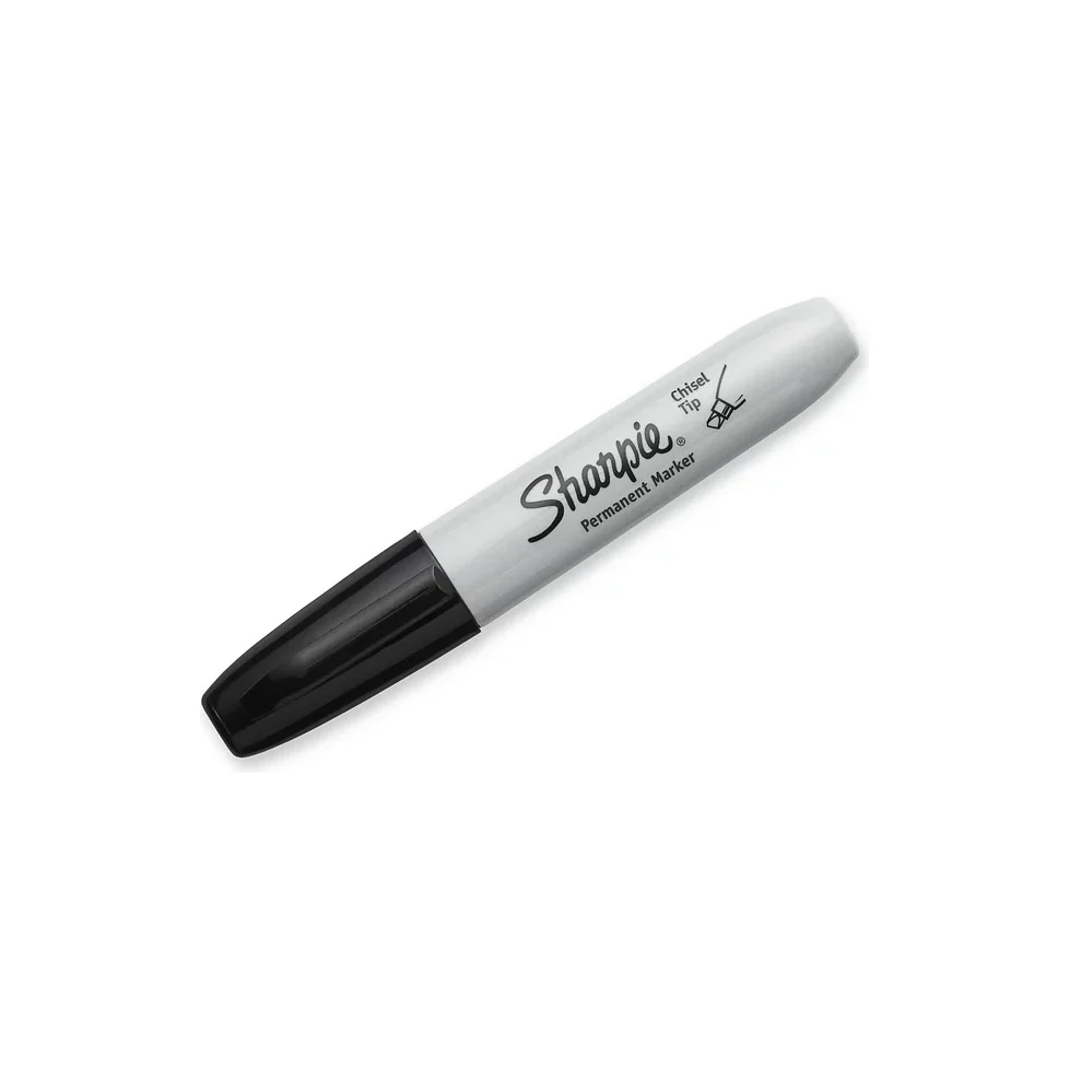 Sharpie Permanent Markers, Chisel Tip, Black, 4 Count