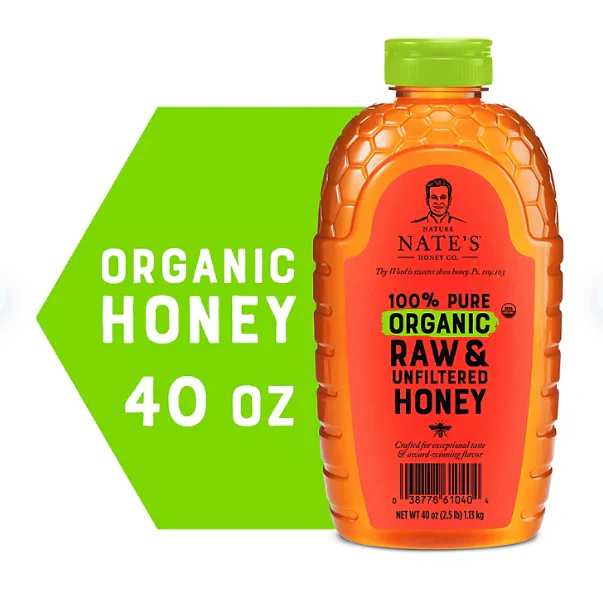 Nature Nate's 100% Organic Pure Raw and Unfiltered Honey (40 oz.)
