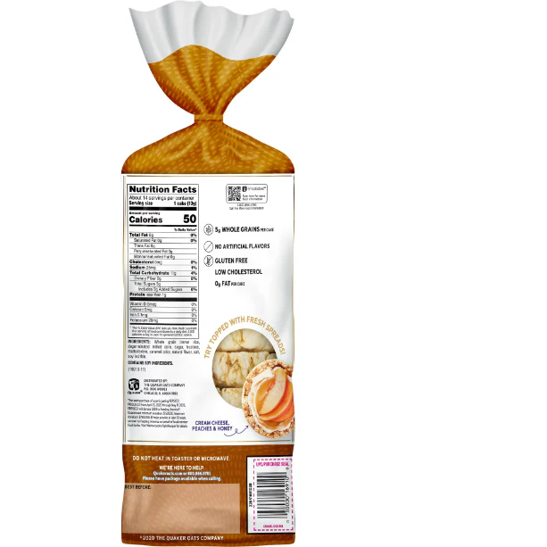 Quaker Gluten-Free Rice Cakes, Caramel, 6.5 Oz
