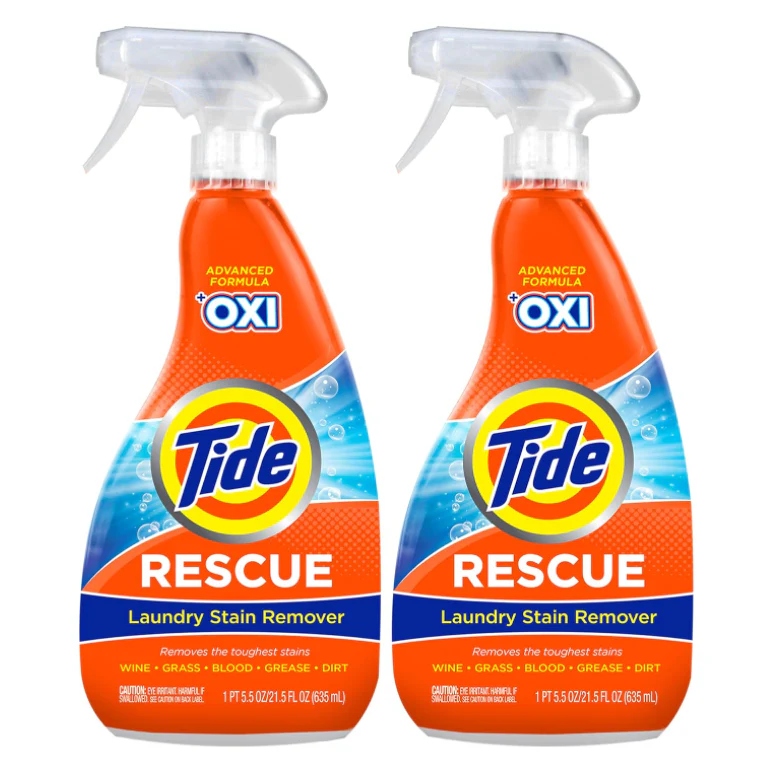Tide Rescue Plus Oxi Laundry Stain Remover and Carpet Cleaning Spray and Wash, 22 fl oz (Pack of 2)