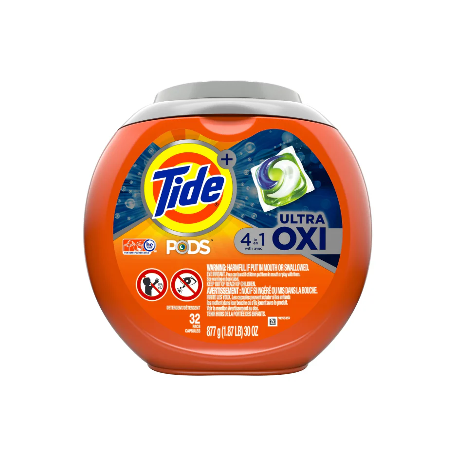 Tide Pods Laundry Detergent Soap Packs with Ultra Oxi, 32 Ct