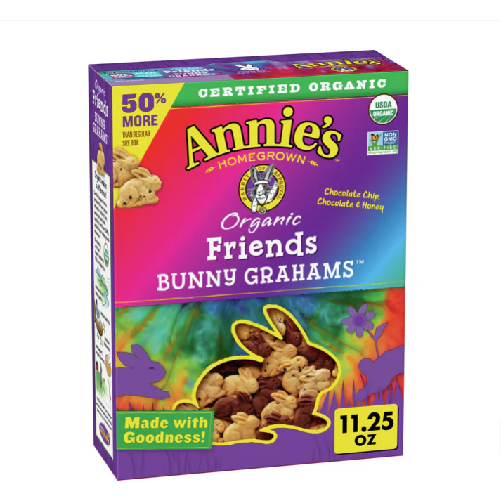 Annie's Organic Whole Grain Chocolate Chip Bunny Grahams Snacks, 11.25 oz