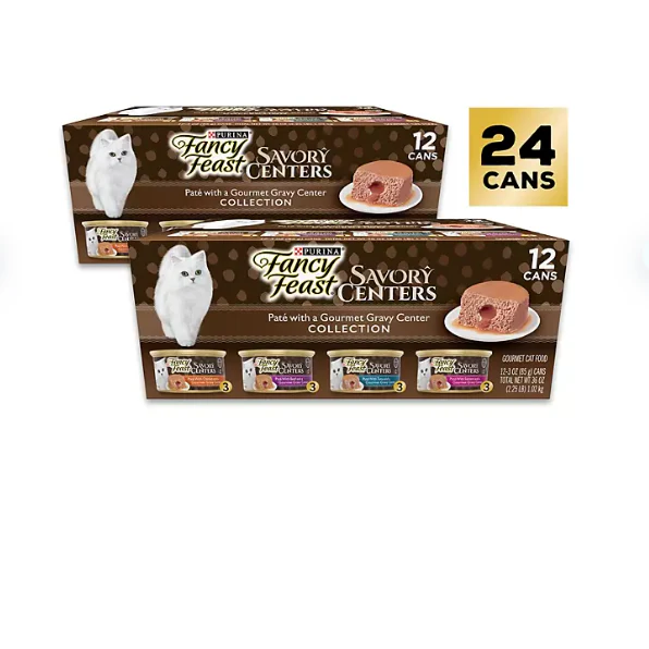 Fancy Feast Savory Centers Pate Wet Cat Food, Variety Pack (3 oz., 24 ct.)