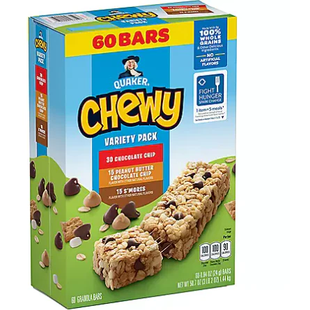 Quaker Camp Chewy Granola Bars Variety Pack (60 pk.)