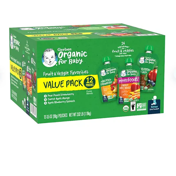 Gerber Organic 2nd Foods Variety Pack (3.5 oz., 12 ct.)
