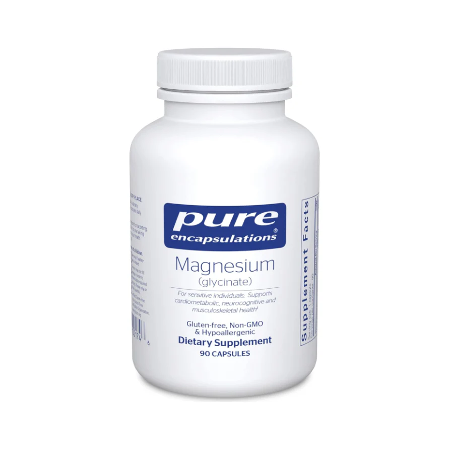 Pure Encapsulations Magnesium (Glycinate) - Supplement to Support Stress Relief, Sleep, Heart Health, Nerves, Muscles, and Metabolism* - with Magnesium Glycinate - 90 Capsules