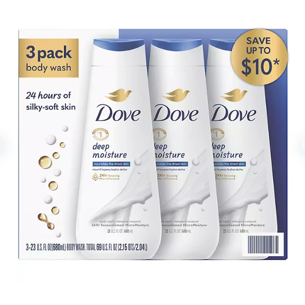 Dove Deep Moisture Renewing Body Wash, 3 pk./23 oz.