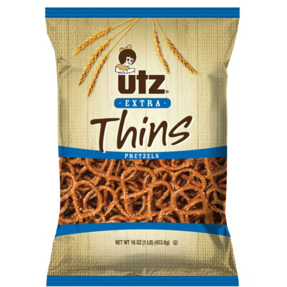 16 oz Utz Extra Thins Pretzels