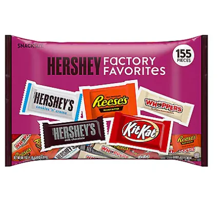 Hershey Factory Favorites Chocolate and Creme Assortment Snack Size Candy (68.7 oz., 155 pieces)