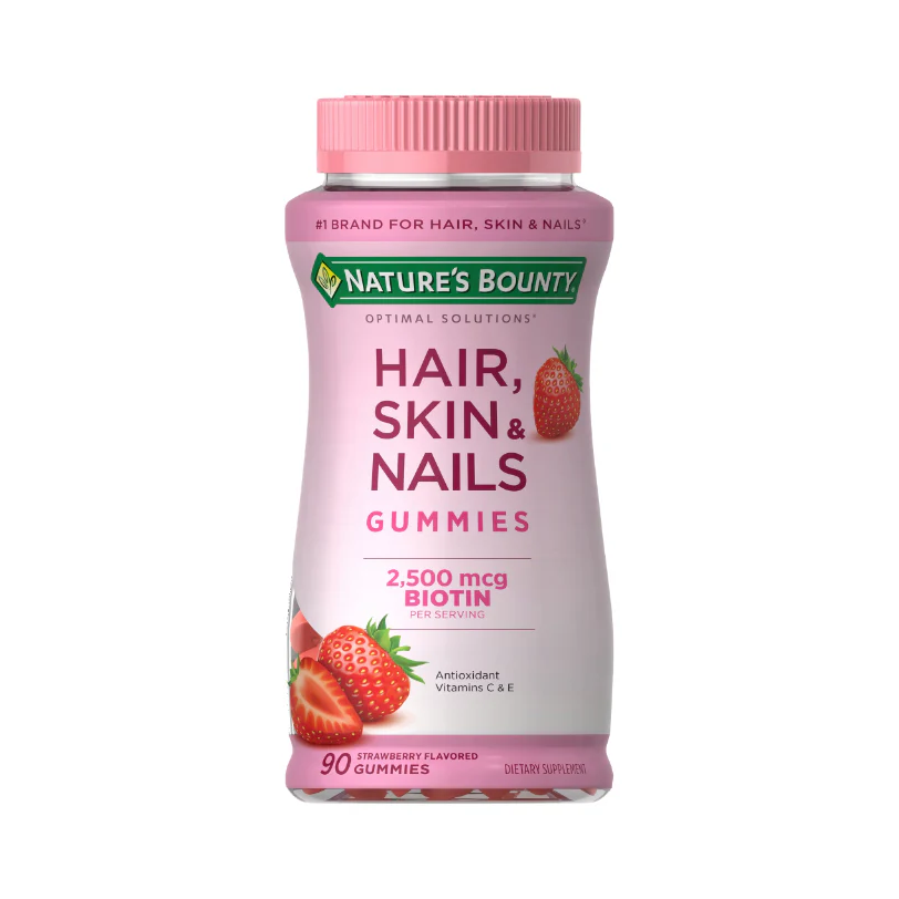 Nature's Bounty Hair Skin and Nail Vitamins With Biotin, Gummies, 90 Ct