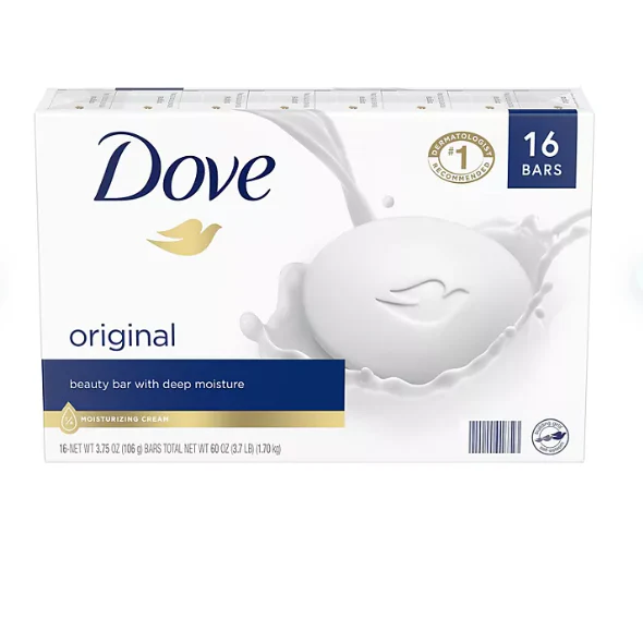 Dove Beauty Bar Soap, Original White, 3.75 oz., 16 ct.