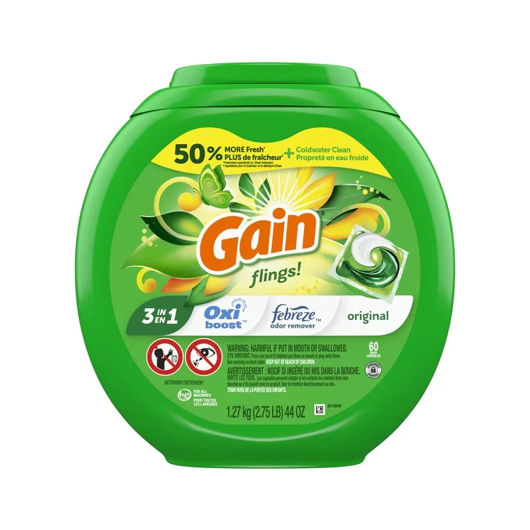 Gain Flings Original Scent HE Compatible Laundry Detergent Soap Pacs