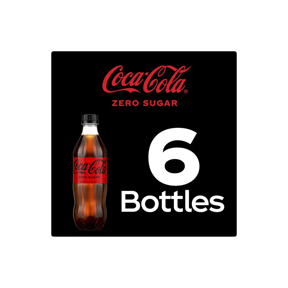 Coca-Cola Zero Sugar Soda Pop, 16.9 fl oz, 6 Pack Cans