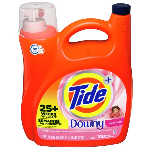 Tide Liquid Laundry Detergent with a Touch of Downy, April Fresh, 100 loads, 154 fl oz